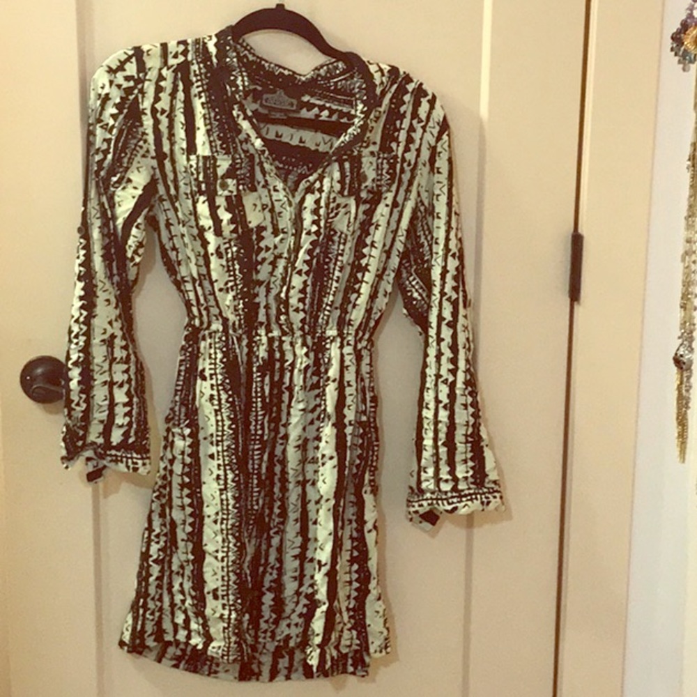 Black and Cream Patterned Dress